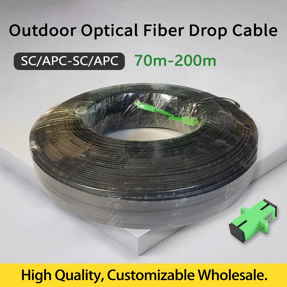 

70M-200M Outdoor Drop Fiber Optic Cable FTTH SC/APC-SC/APC SM Fiber Fiber Optic Patch Cord Cable Extension Cord Fibra Optica