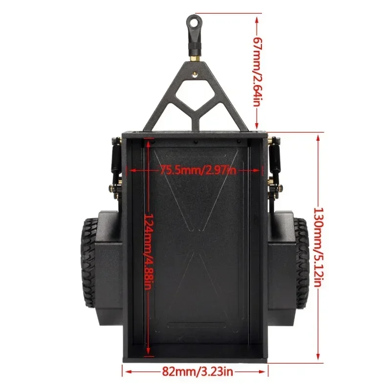 Aluminum Alloy Utility Trailer Car Cargo Carrier for 1/18 TRX4M 1/24 SC RC Car