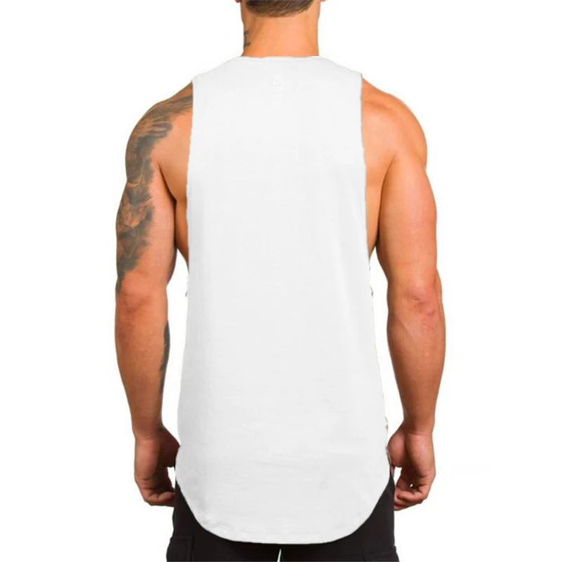 Brand Gym Sport Clothing Cotton Singlets Bodybuilding Stringer Tank Tops Mens Fitness Shirt Muscle Guys Sleeveless Running Vests