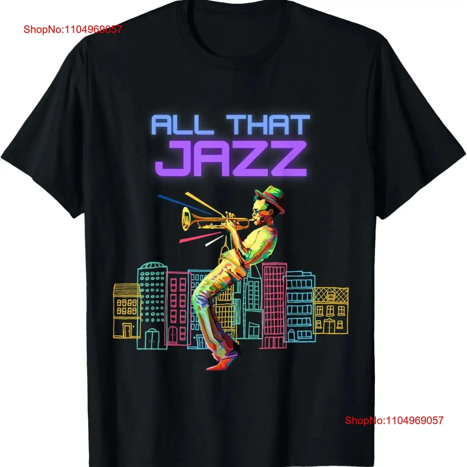 

All That Jazz Trumpet French Horn Musician T Shirt vintage Washed Comfortable Top For Everyday Wear homme graphic Casual