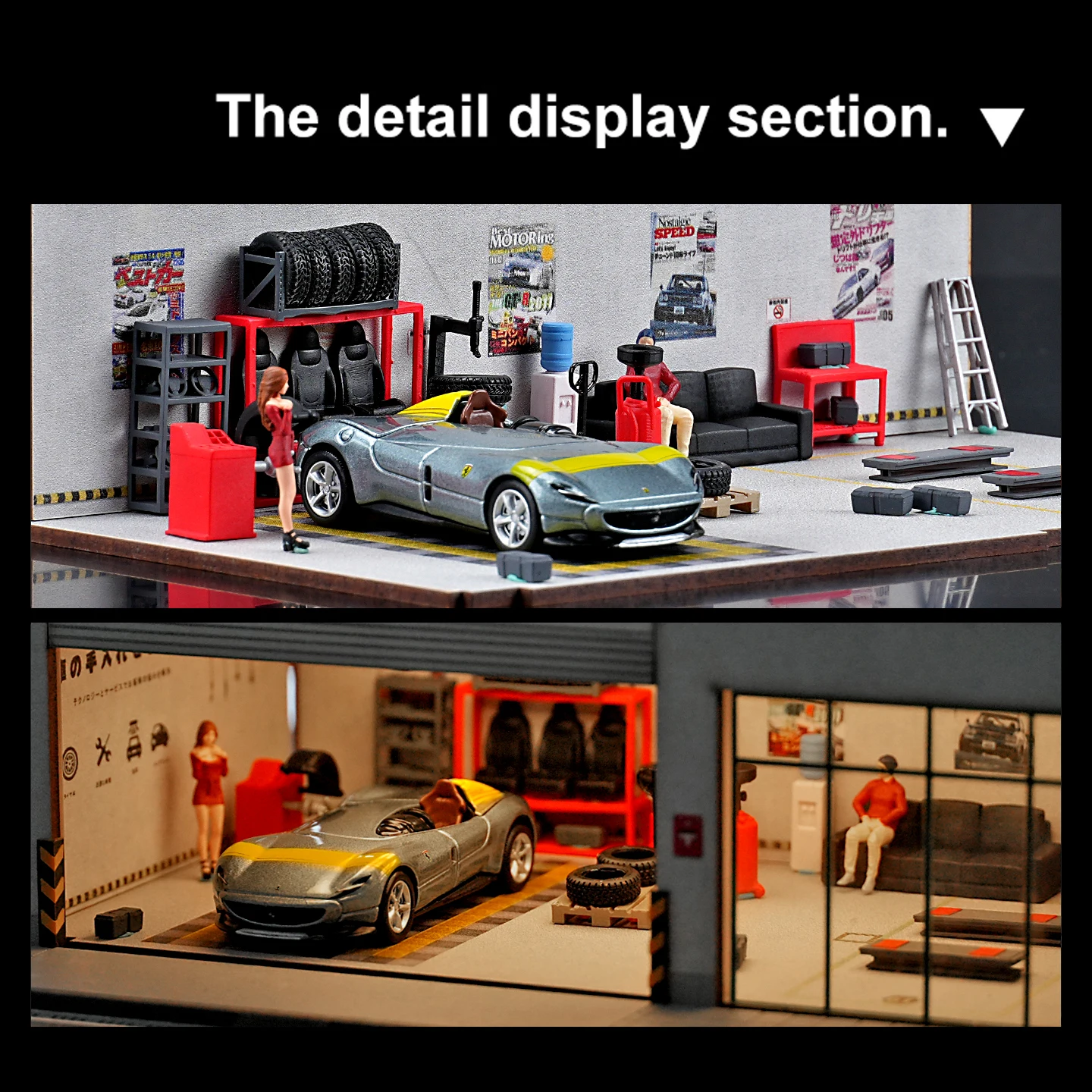 ชุดอุปกรณ์ซ่อมรถโมเดลขนาด 1/64 - Auto Repair Shop Layout บทวิจารณ์และราคา