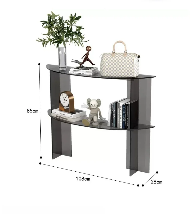 Factory Price Multifunctional Transparent Black Acrylic Storage Rack Solid Stable Acrylic Storage Shelves