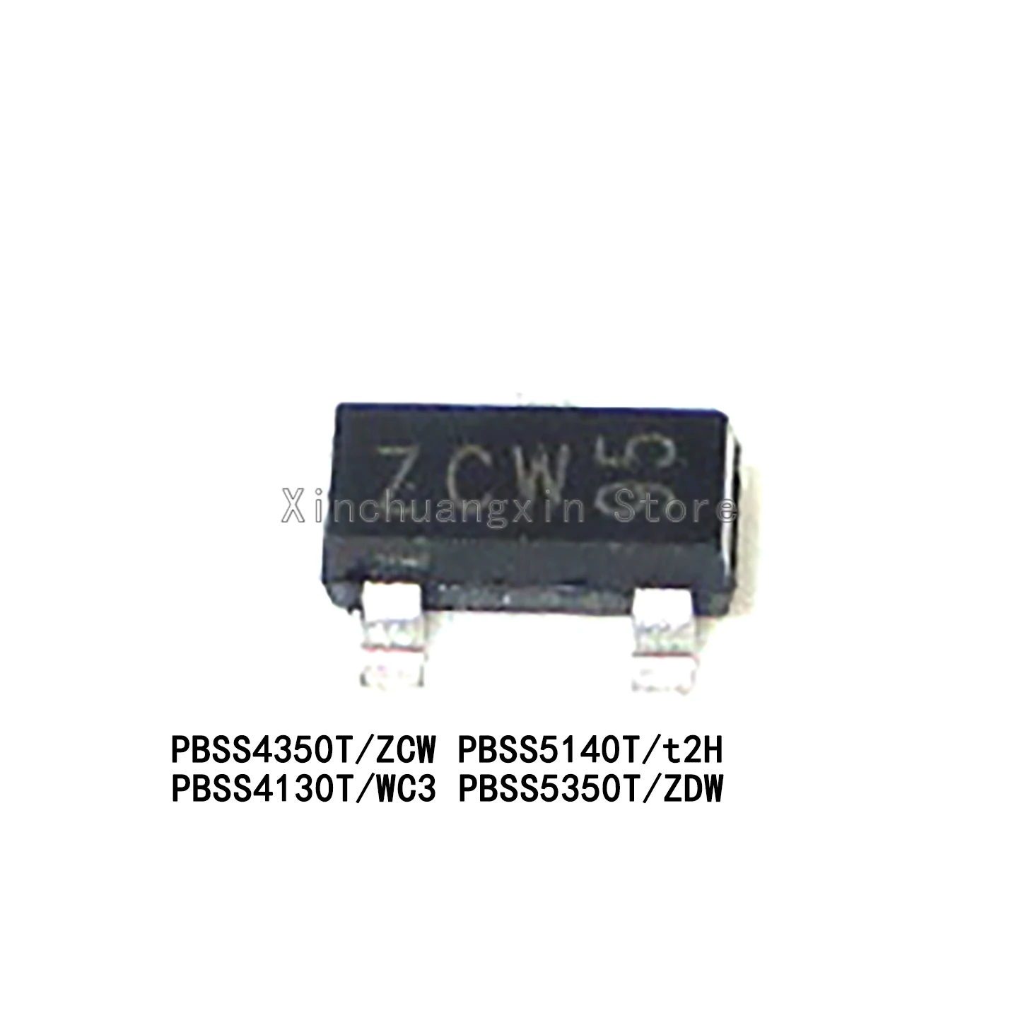 10PCS PBSS4350T, PBSS5140, PBSS4130, PBSS5350T, screen-printed ZCW, WC2, ZDW, T2H, SOT-23 transistors