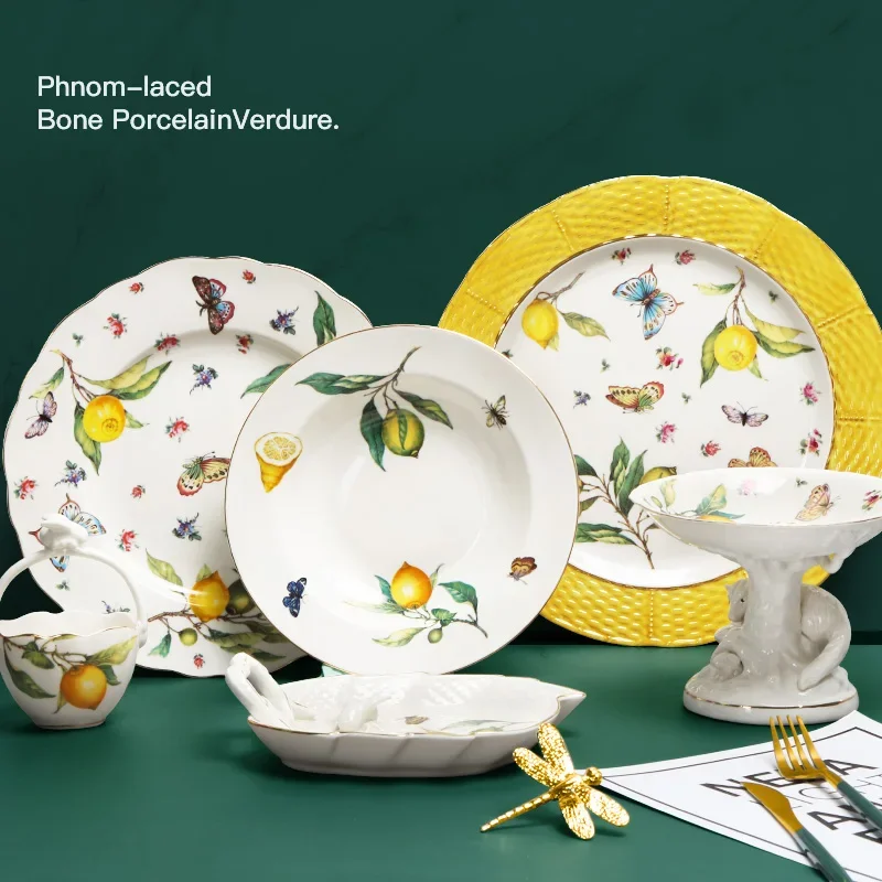 European-style ceramic steak  western food  household online celebrity  Nordic creative breakfast plate cutlery.