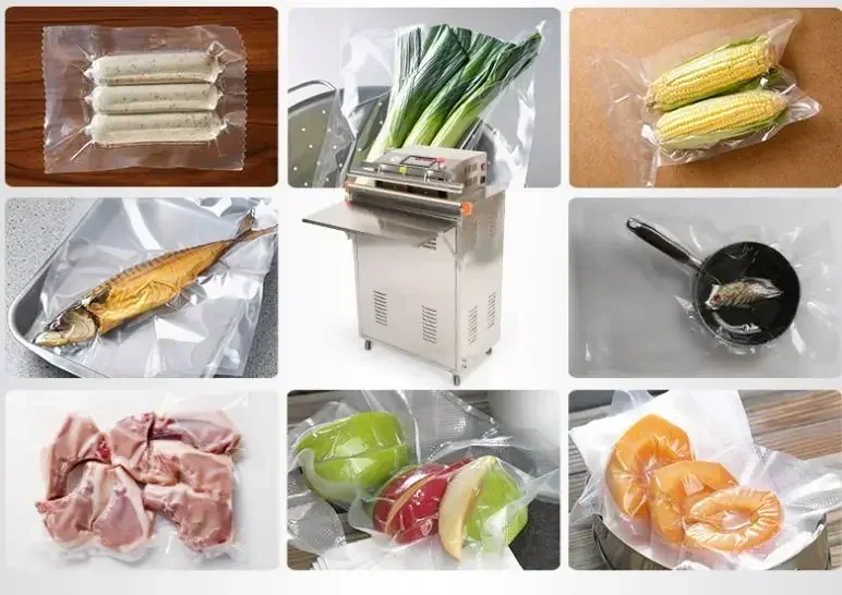 Wysokowydajna zewnętrzna maszyna do pakowania próżniowego, nowa zgrzewarka do worków na żywność, owoce, mięso, do małych produkcji.