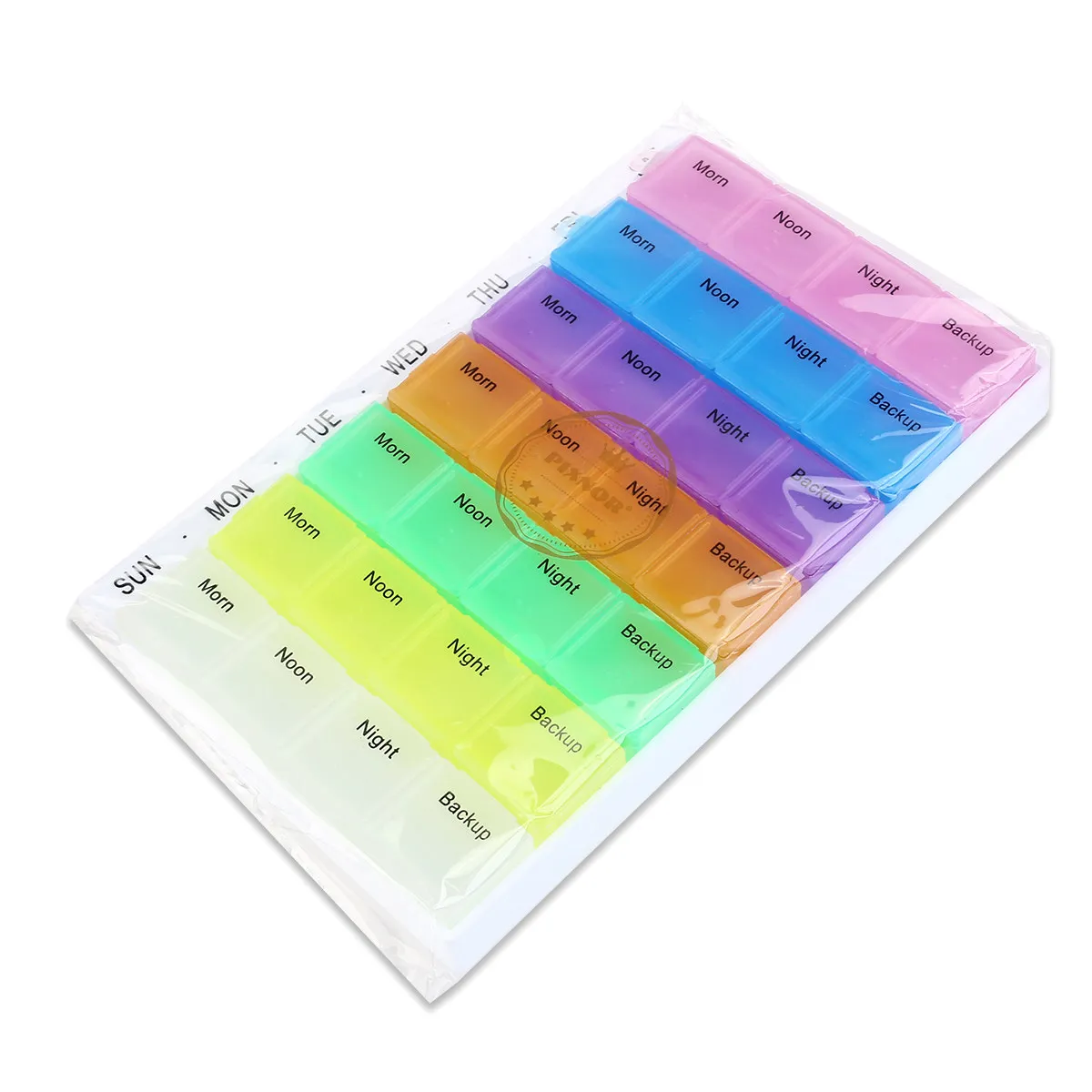 

28 Cell Tablet Organizer Case 178x115x25mm Multicolor Heavy Duty Plastic 7 Day Pill Box Medicine Storage for Travel Home