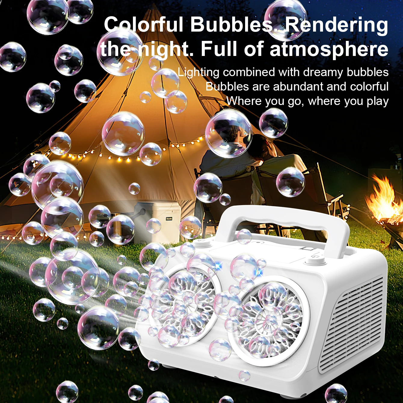 20 hole handheld bubble machine, small bubble toy, parent-child interaction, outdoor toy without battery and bubble water