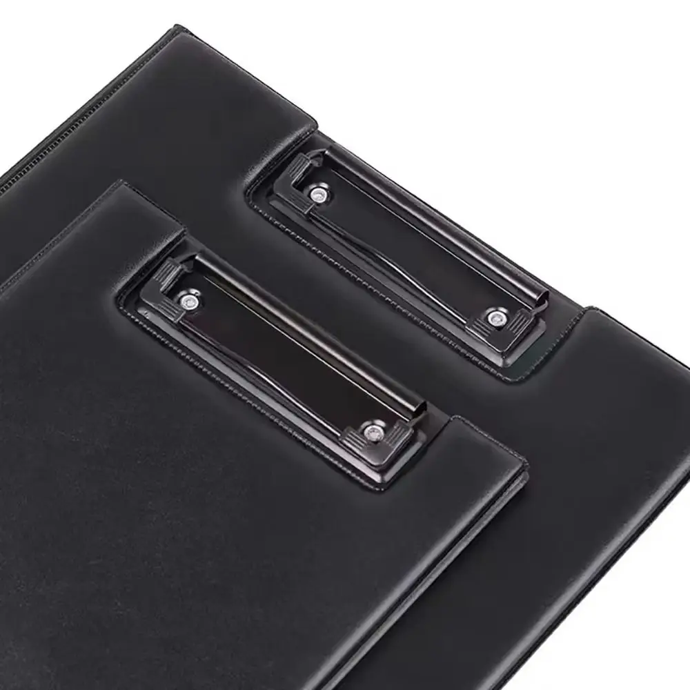 1Pcs Foldable A4 A5 Clipboard Black PU Leather Conference File Folder With Clip Buckle Ultra-Smooth Writing Pad Office Supply