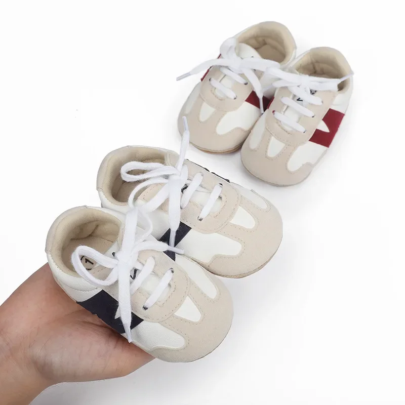 Sepatu kets bayi, sneaker huruf tambal sulam untuk bayi baru lahir 0-18 bulan