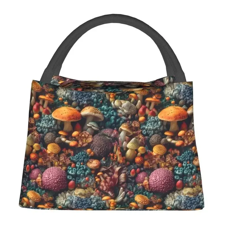 Custom Wild Mushrooms Collection Lunch Bag Women Thermal Cooler Insulated Lunch Boxes for Office Travel