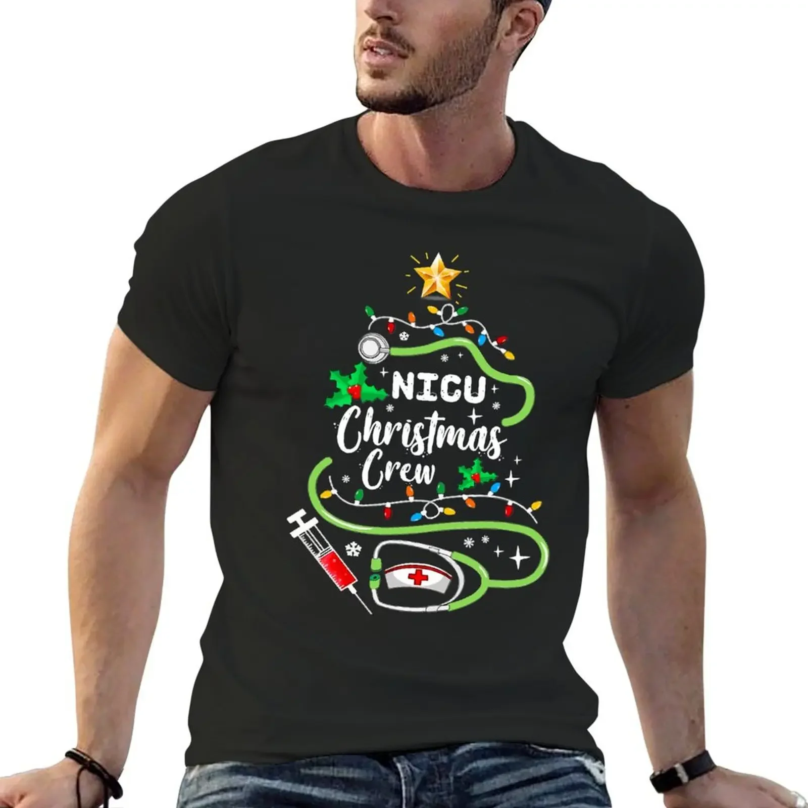 NICU Nurse Christmas Crew Neonatal Intensive Care Unit Xmas T-Shirt baggy shirts shirts graphic mens champion t shirts