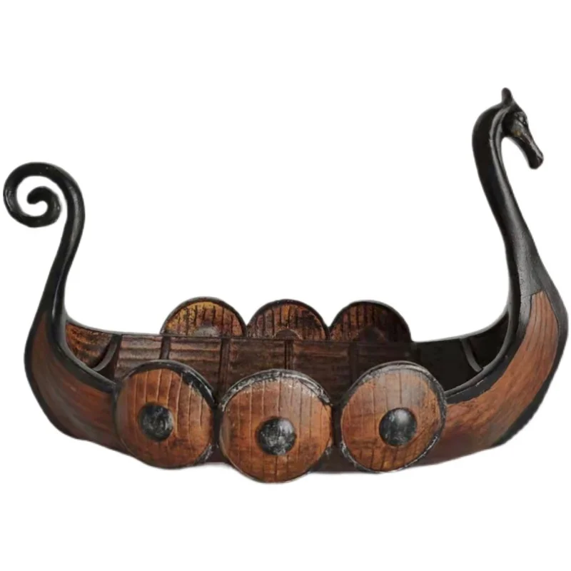 Nordic Retro Viking\'s Leading Ship Resin Desktop Ornaments Ornaments Crafts Small Gifts Home Decoration Antique Home Decor