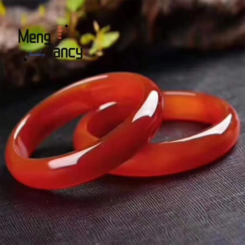 High-grade Natural Ice-type Green Chalcedony Red Agate Jade Bracelet High-grade Fashion Luxury Jewelry Best Selling Holiday Gift