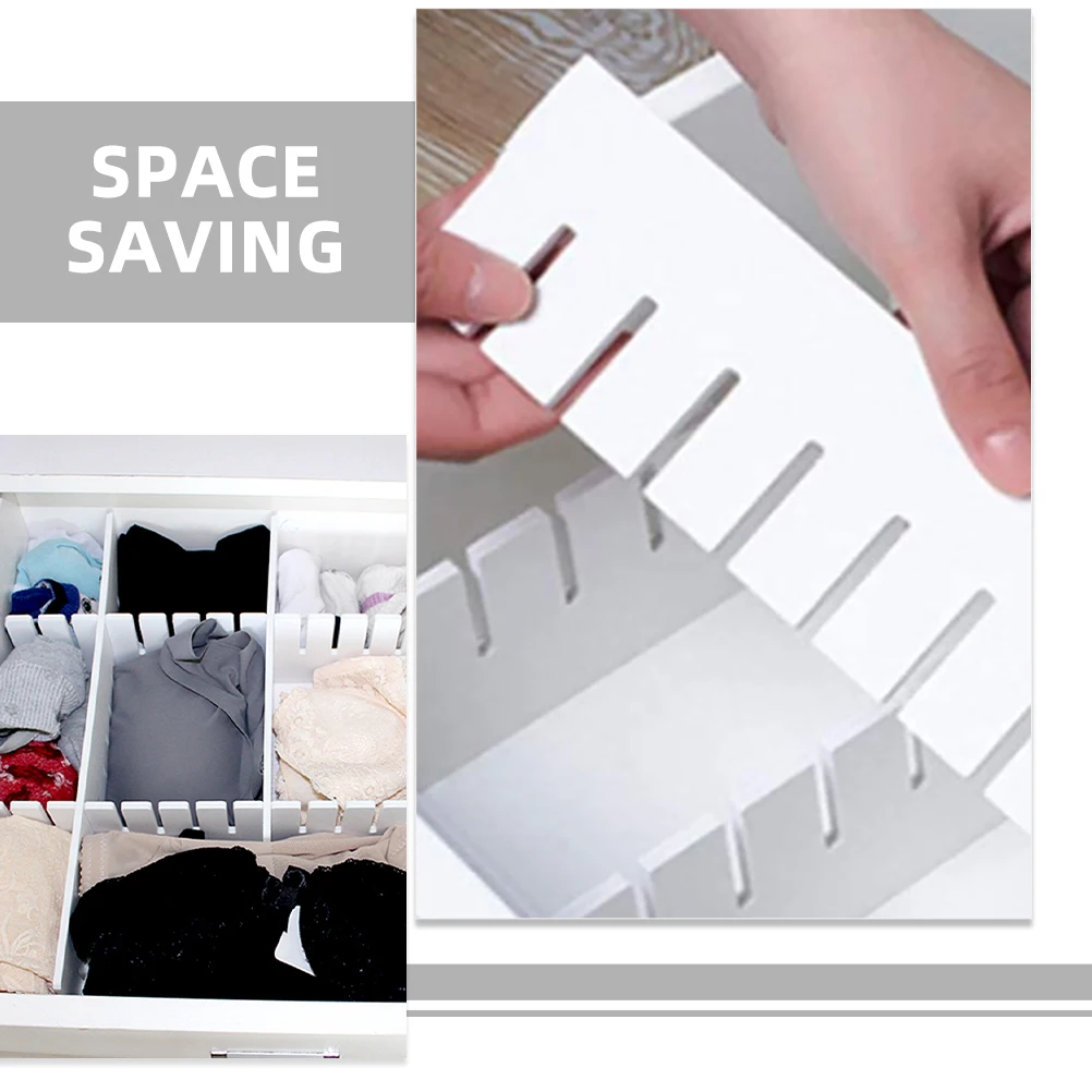 

1 set Plastic Diy Drawer Dividers 47cmx9cm DIY Drawer Dividers Organizer for Socks Underwear Ties Storage Solution