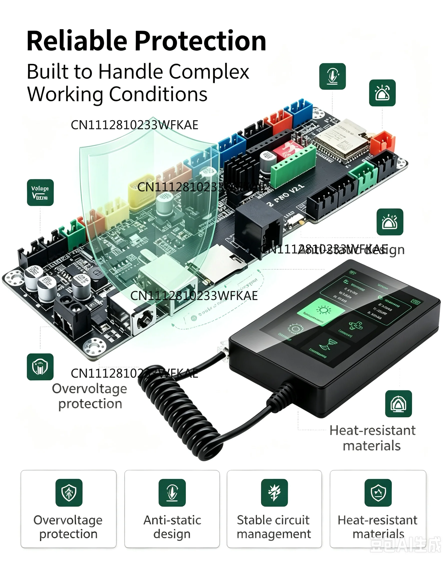 Compatible with CNC laser engraving machine accessories, GRBL controller, supports WIFI and Bluetooth, screen upgrade DLC32 view 2
