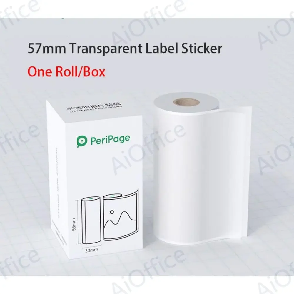 Peripage Mini Printer Paper Sticker Self-Adhesive Translucent Sticky Paper Thermal Paper for A6A9 Printer NO BPA 1 Roll Box Pack