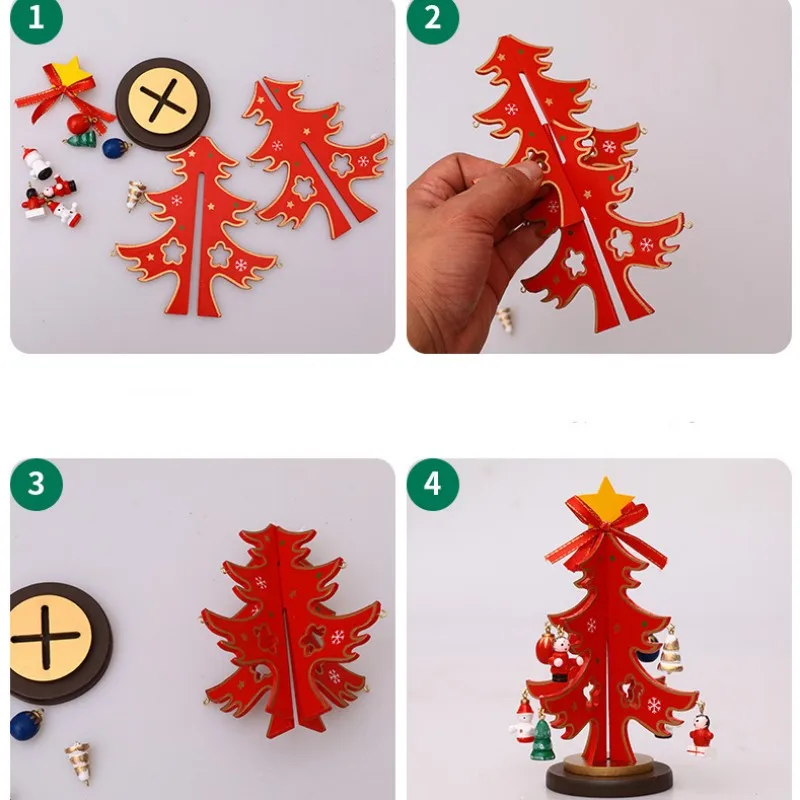 Christmas Tree Decor Festive Wooden Christmas Tree Diy Christmas Tree Decorative For Table Decor Children Gift Festival