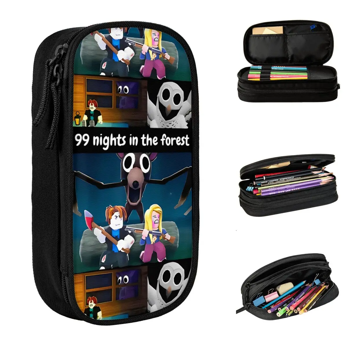 Fashion 99 Nights In The Forest Pencil Cases Gaming Gamer Pencilcases Pen for Student Bags Students School Zipper Stationery