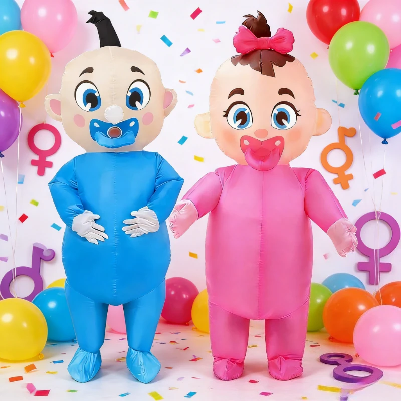 Adult Inflatable Pacifier Baby Costume Gender Reveal Party cute Baby Dress Up Outfit Halloween Carnival Masquerade Cosplay set