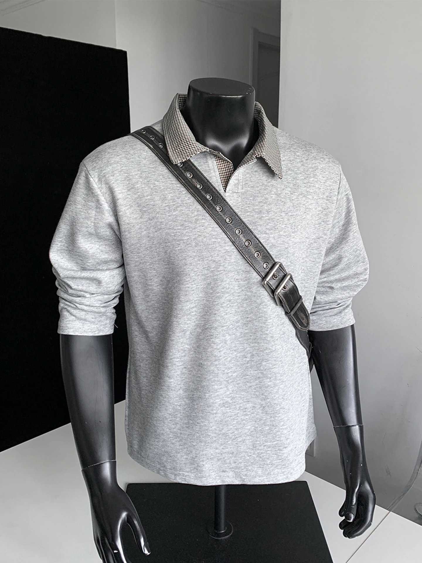 

Loose Fit Plaid Hoodie Men's Autumn Casual Lazy Feel Base irt Men's irt Breathable Anti- Wind Regular Sve Length
