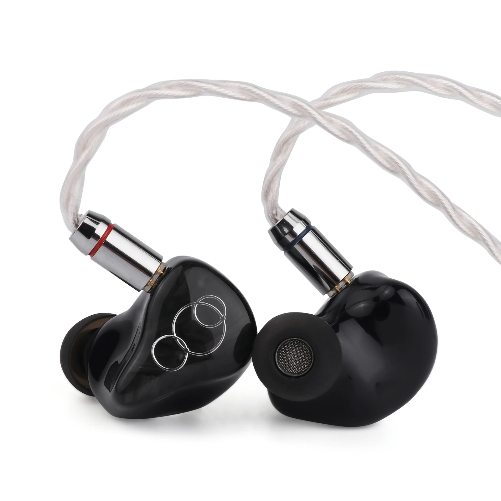 SeekReal الصوت الانصهار IEM 1DD + 6BA الهجين سائق في الأذن HiFi رصد سماعات 2Pin 0.78 مللي متر انفصال الفضة مطلي OCC كابل