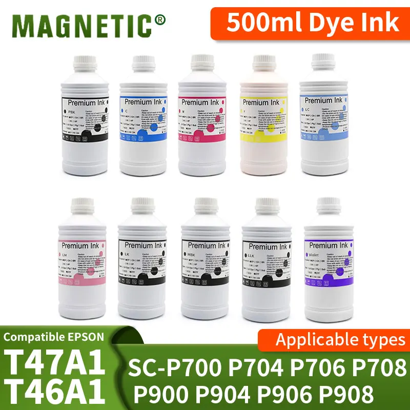 tinta corante para epson surecolor sc p700 p704 p706 p708 p900 p904 p906 p908 tinta de recarga de impressora 10 cores disponiveis 500ml t47a1 t46a1 01