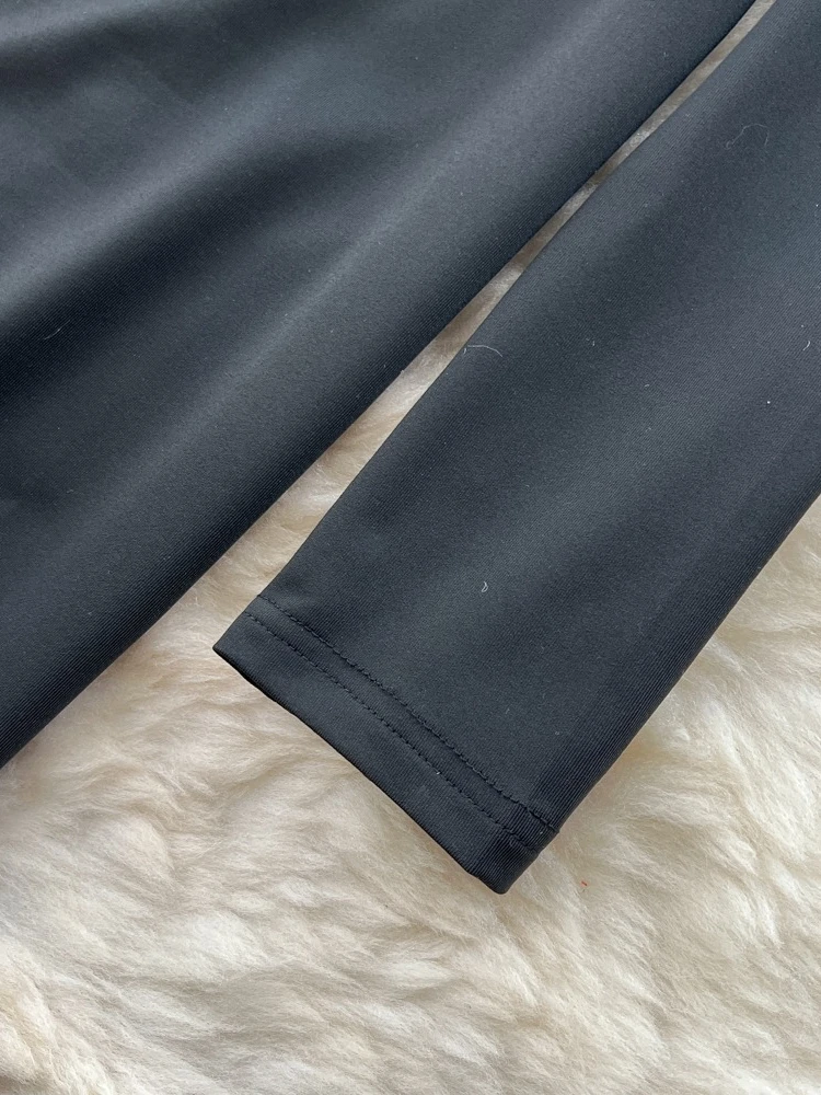 フォームリナ シンプル ブラック ハイネック ワンピース ウエストカットアウト スリム 長袖 ボディコン マキシ丈ワンピース レディース セクシー イブニング パーティー ガウン