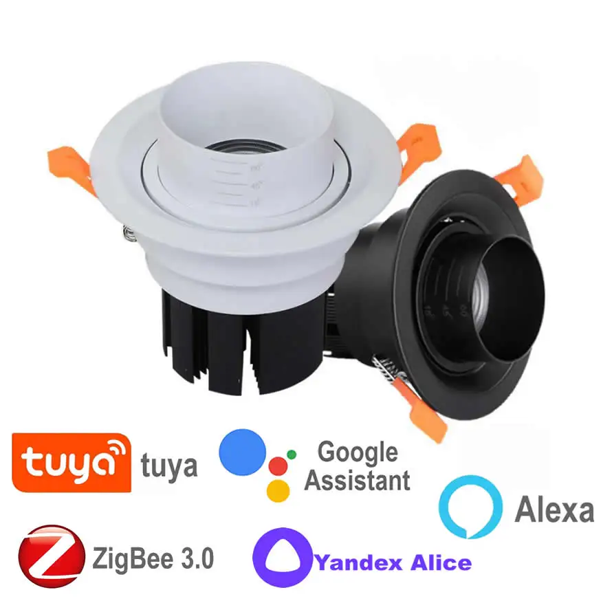 

Zigbee Tuya Smart Spot Led Downlight Dimmable Alice Alexa Home Assistant Hue Lamp Zoomable Decor Ceiling Lamps Light Fixture