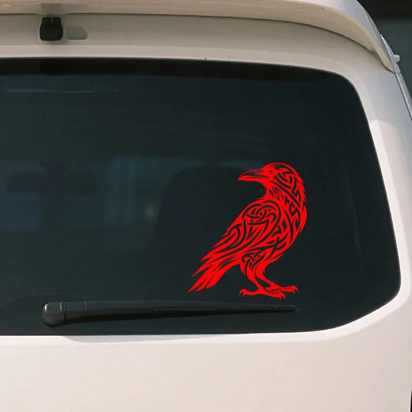 1pc Elegant Minimalist Abstract Crow Art Vinyl Car Decals, Waterproof Stickers for Car Doors Windows Auto DIY Decor