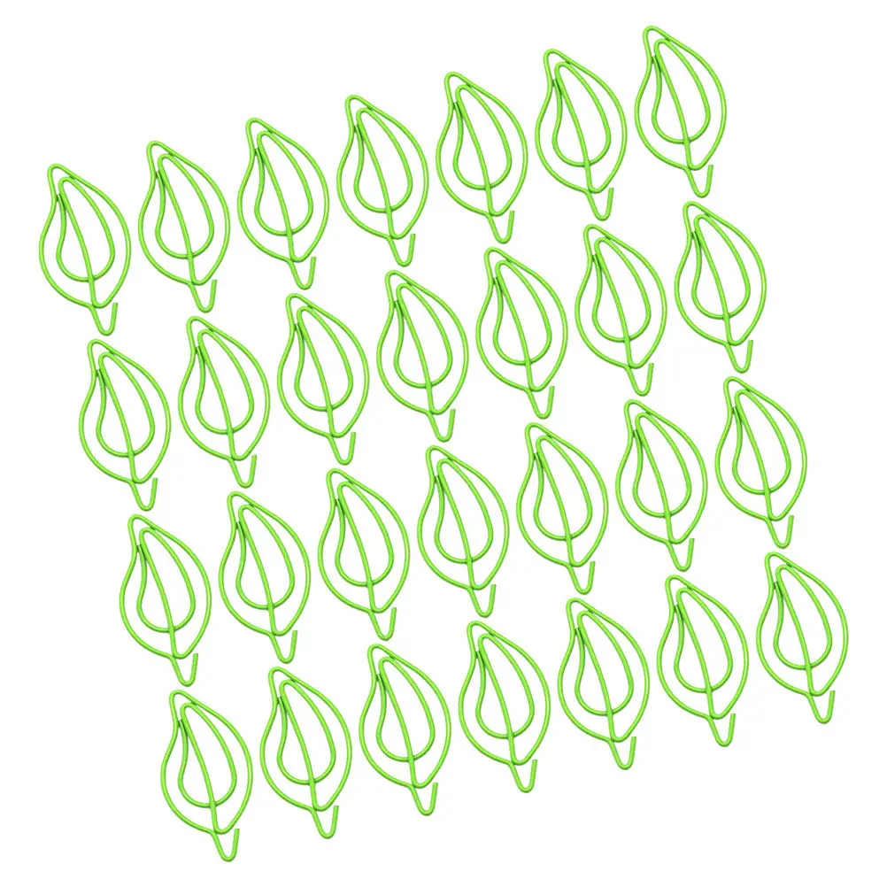 50Pcs Leaf Paper Clips Colorful Plant Shape Paperclips Multi Function Small Office Supplies Colored Paperclips for File Sorting