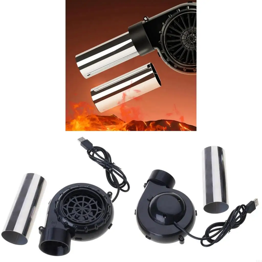 y9ua blower blower uSB5V2A BBQ Fan سهلة حملها وضبطها من أجل إشعال الشواية السريعة أثناء الأنشطة الخارجية