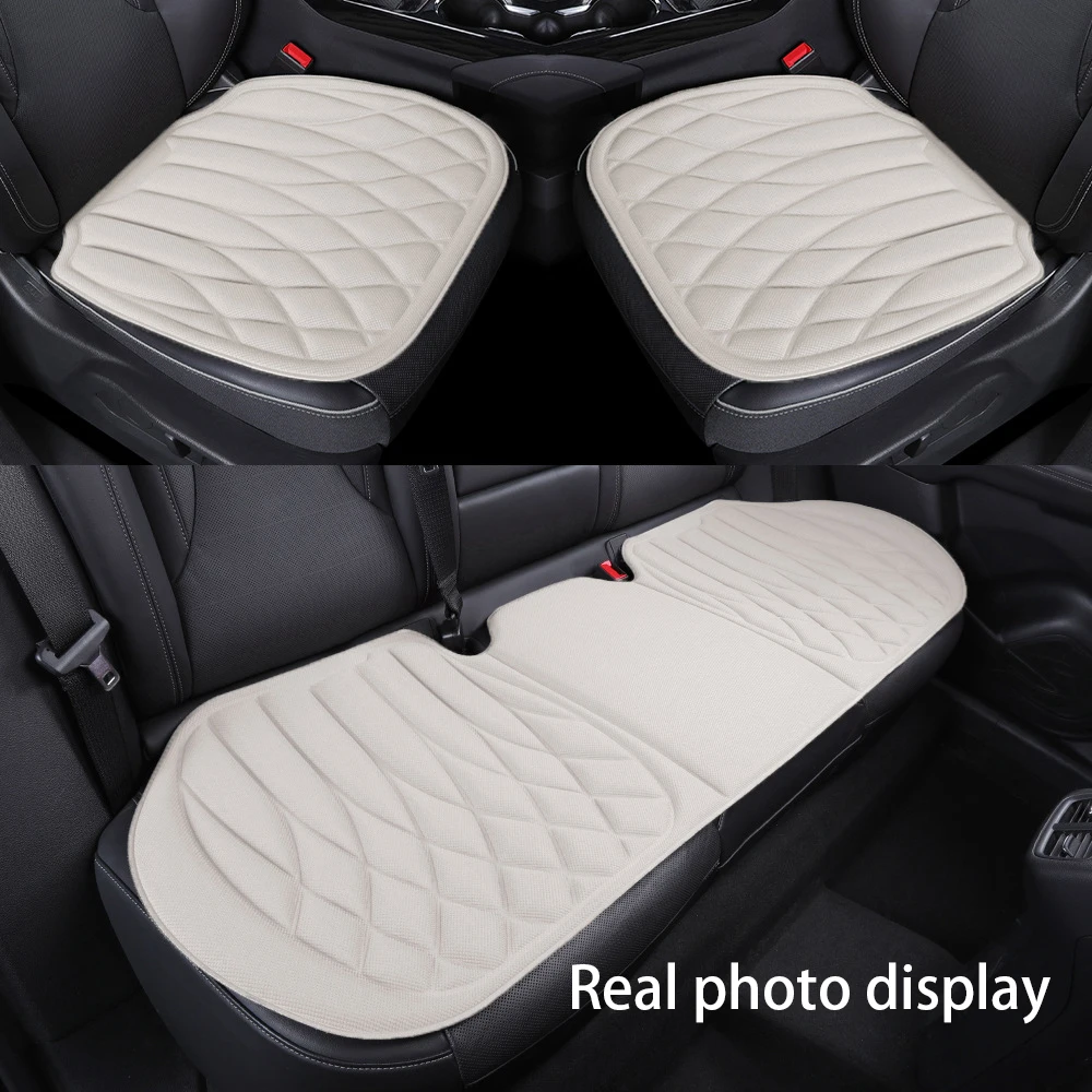 Universal 3Pcs Car Seat Cushion Seaweed Fiber Latex Foam Pad, One-piece Molding Non-slip Breathable Seat Mat All Seasons for Car