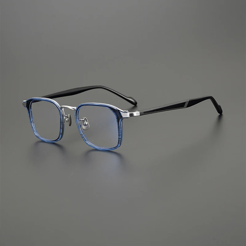 High quality retro glasses frame Fashion Commuter Business Men 155 big face square frame designer prescription myopia glasses