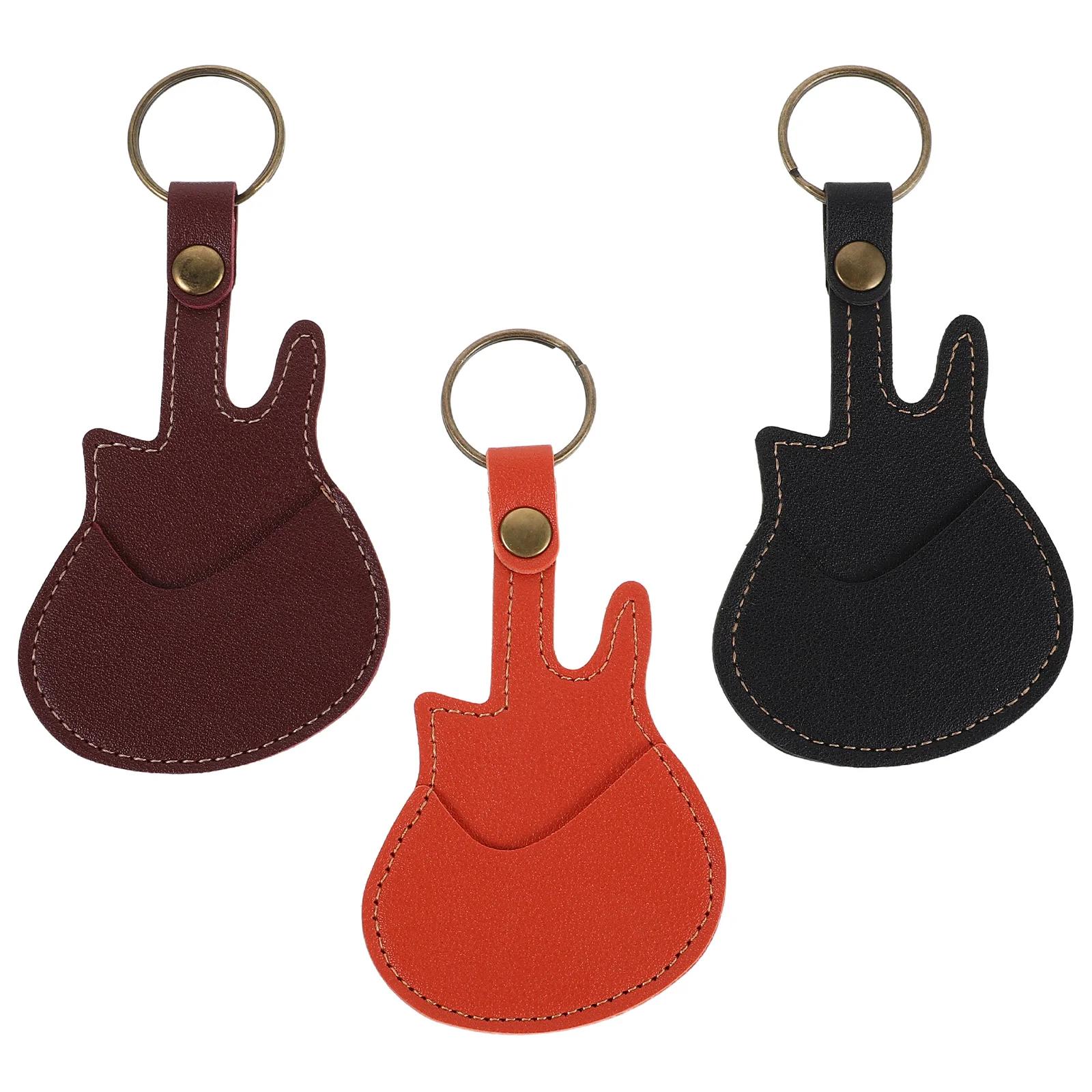 

3 Pcs Guitar Pick Storage Case Holder Keychain Bag for Guitarists Plectrum Organizer Metal