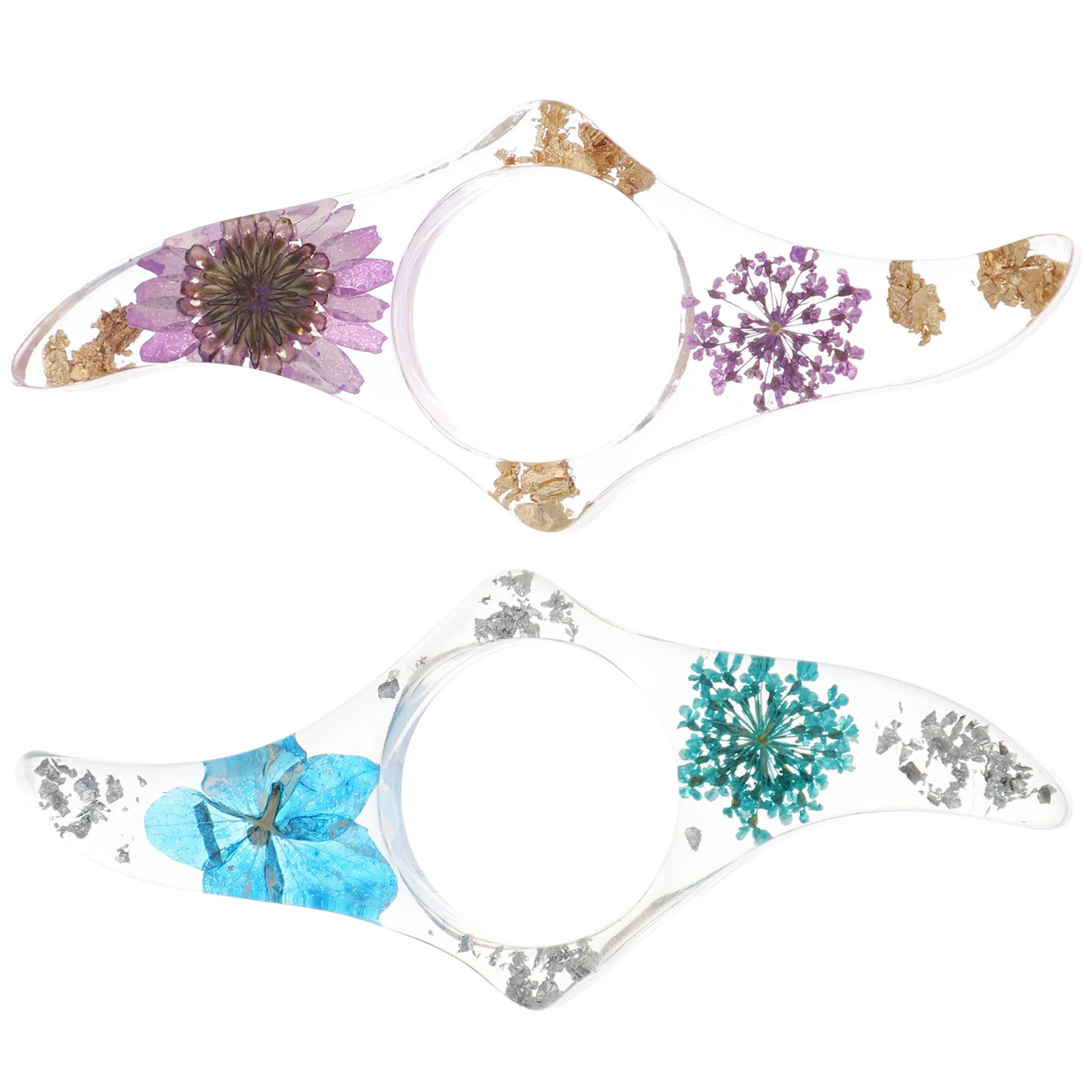 2Pcs Buch Seite Halter Transparent Blume Daumen Ring Praktische Lesen Zubehör Seite Drücken Unterstützung