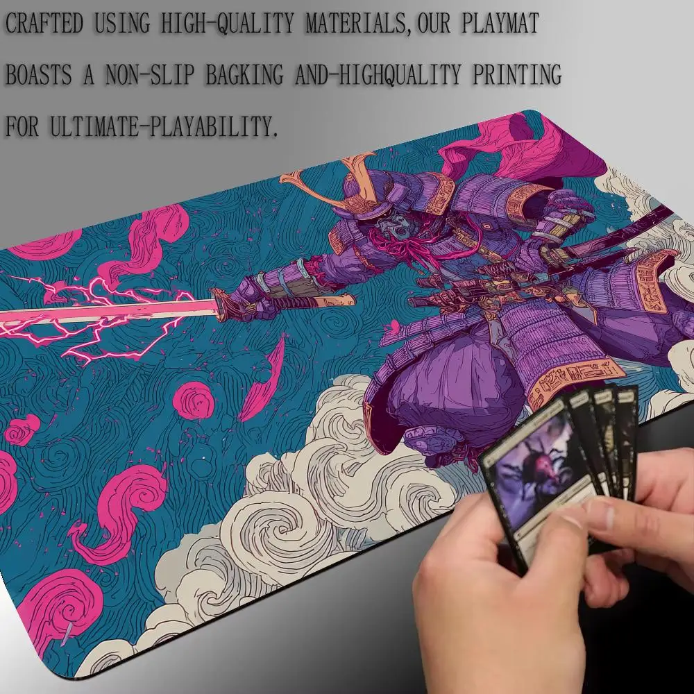 Ukiyo-e samurai Magic Card-alfombrillas para juegos con zona mtg, tapete de escritorio, tapete para comandante, adecuado para reuniones de juegos, alfombra mágica