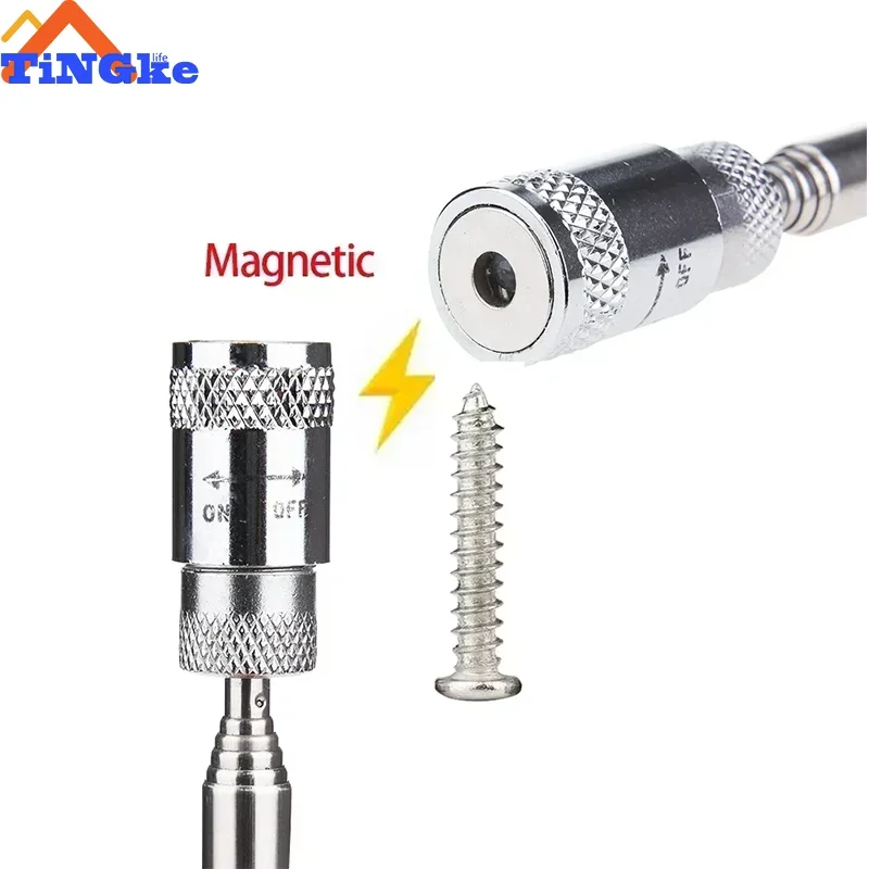 Imagem -03 - Mini Caneta Magnética Telescópica Portátil Ferramenta Acessível Capacidade para Pegar o Parafuso de Porca Extensível Pickup Rod Stick