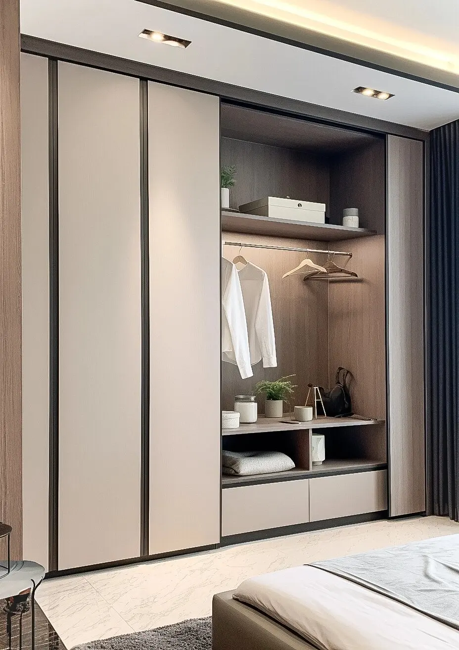 حل تخزين فاخر موفر للمساحة، أرفف قابلة للتعديل، خزانة ملابس مدمجة للأثاث المنزلي لغرفة النوم أو غرفة المعيشة #5