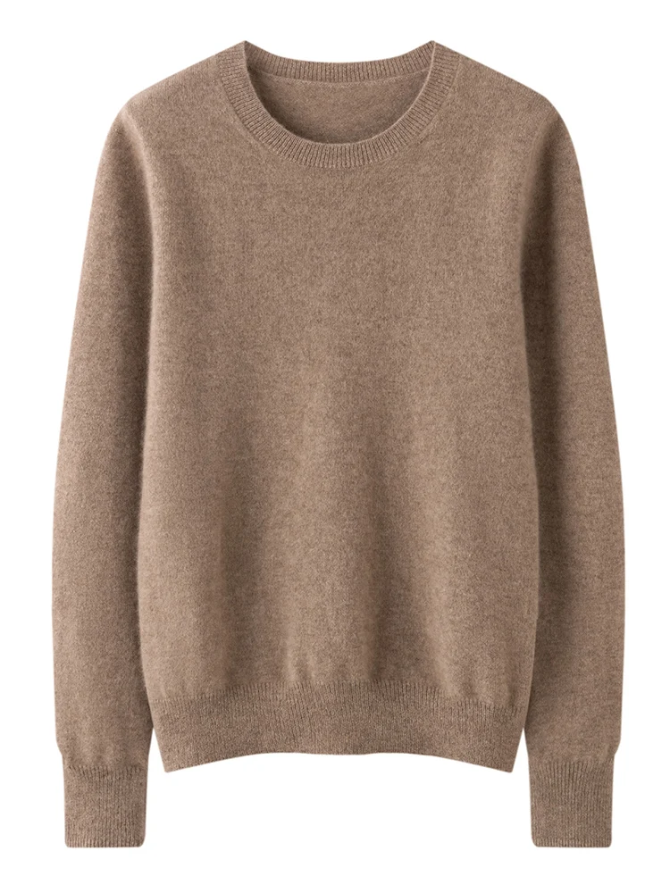 TLOML 신상 여성용 100% 캐시미어 스웨터 O넥 긴팔 풀오버 가을 겨울 부드럽고 따뜻한 기본 캐시미어 니트웨어 편안한 상의