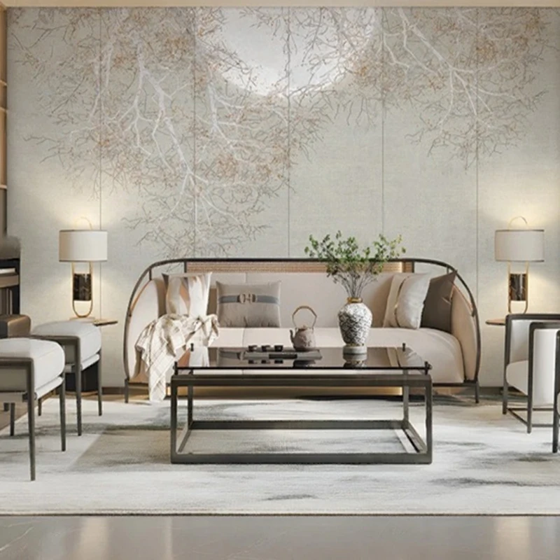 Vintage Hand-Painted Abstract Branches Pattern Wallpaper, Custom Size Mural, New Chinese Style Background Wall Decoration