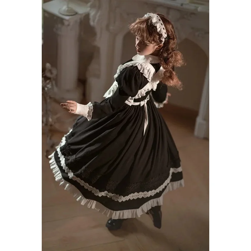 ZA01 Gothic Lolita Dress Party Stage Princess Dress Women Anime Cosplay Costumes Apron Maid Outfit Lolita Big Bow Kawaii DreZa0@