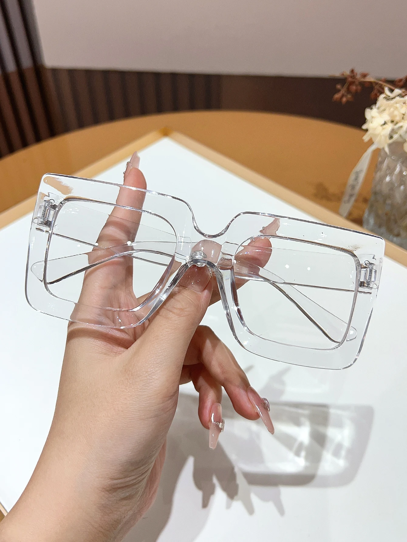 Lunettes transparentes rétro géométriques pour femmes, adaptées aux loisirs de plein air, décoration de lecture 03/Life, cadeaux, 1 pièce