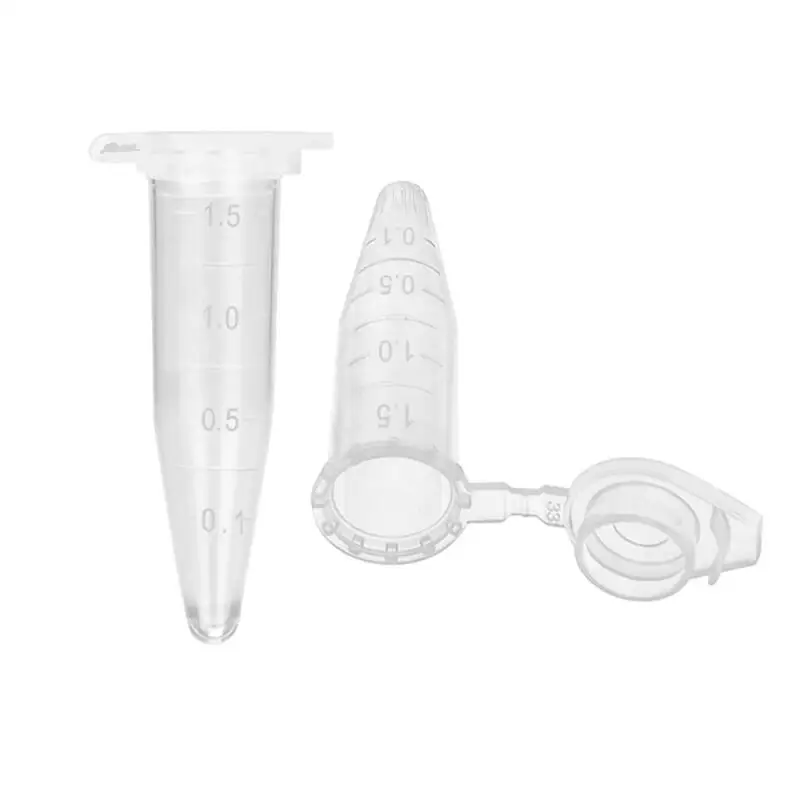 50pcs/100pcs Mixed Color Plastic Centrifugal Test Tube Sample 1.5ml Vial With Snap Cap For Samples Use For Lab Equipment