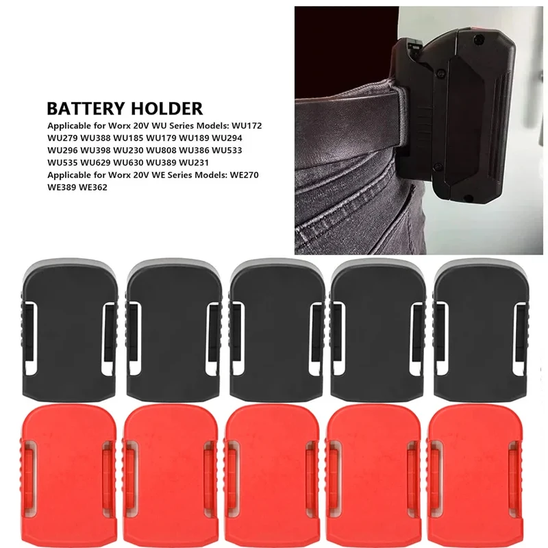 5/10pcs For Worx/Kress 20V 4pin/5pin Battery Lumbar buckle Wall Mount Fixing Storage Rack Battery Holder Battery storage