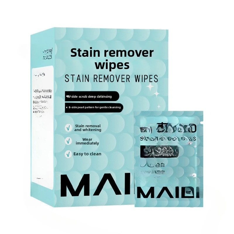 Doppelseitige Fleckenentfernungstücher – No-Wash-Notfall-Kleidungsreiniger, Fleckenentfernende Feuchttücher für Daunenjacken, einzeln