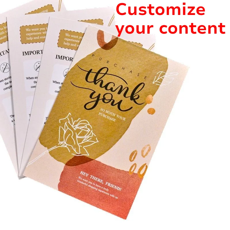 

200 Pcs 11x7cm Custom Printed Cards Personalized Matte Glossy Gold Foil Card Business Greeting Card