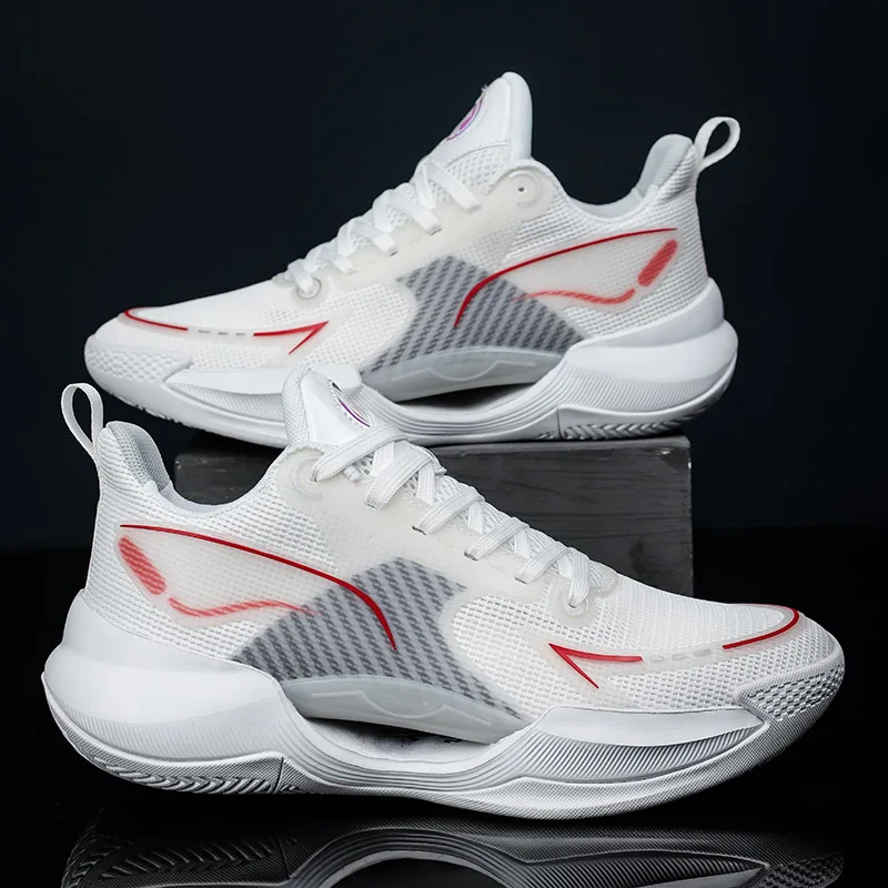 Men's Basketball Shoes Cushioned Breathable Sneakers Train Athletes Male Basket Sneaker Street Sports Shoe Casual Walking Boots