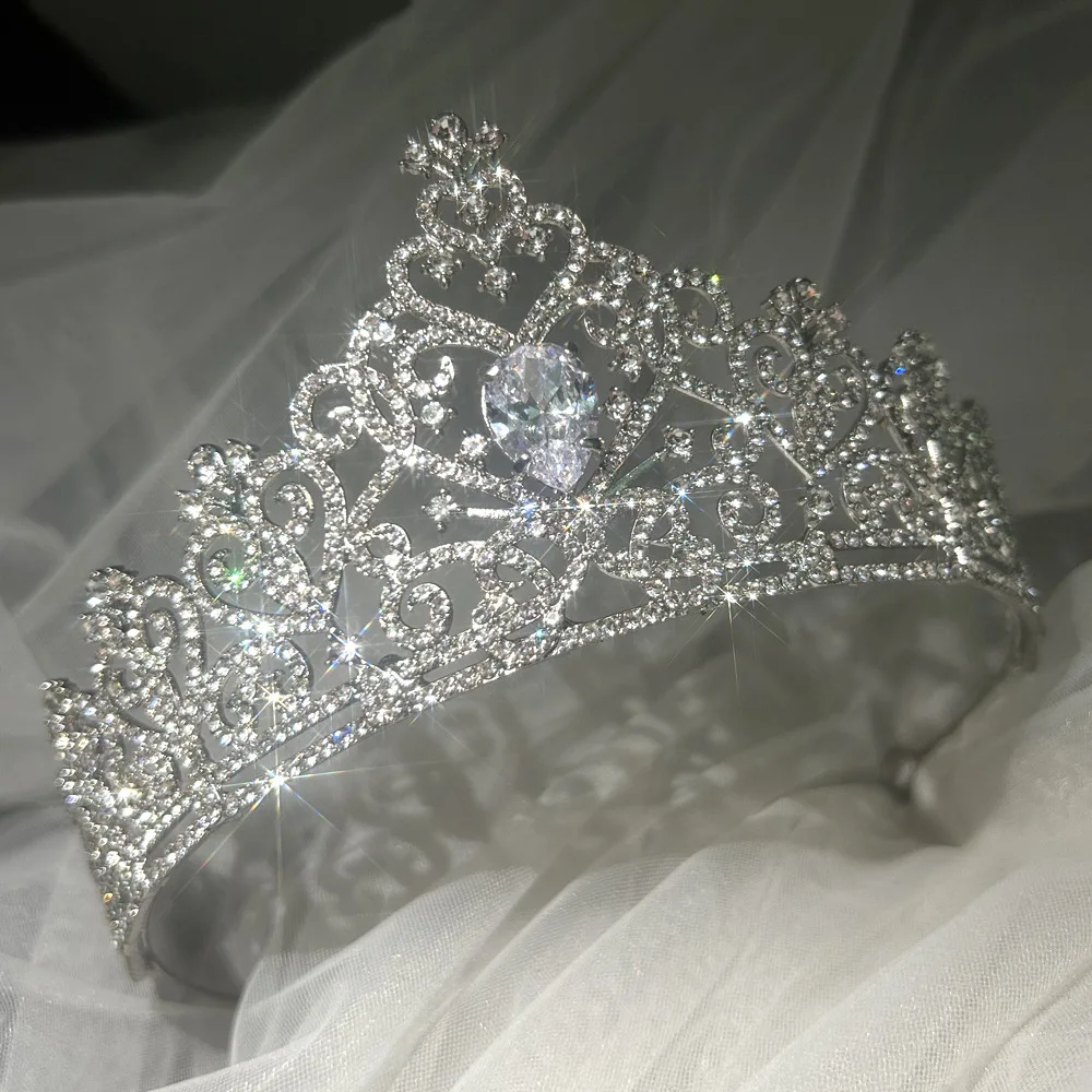 CC التيجان والتيجان اكسسوارات الزفاف النساء Hairwear الزفاف Headbands المشاركة الشعر الحلي قطرة الماء شكل تاج HS27