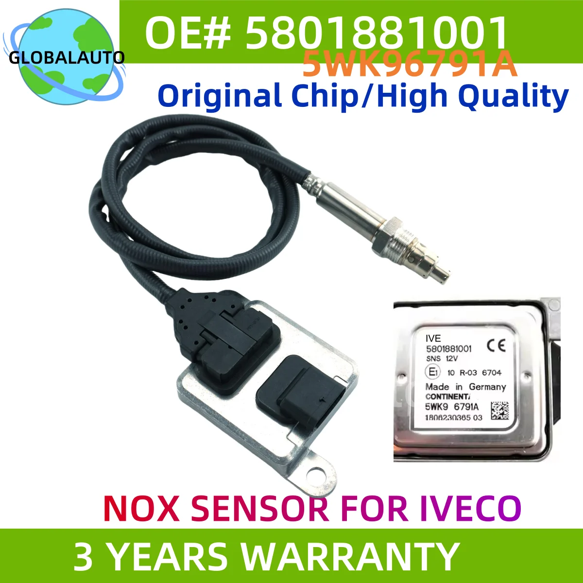 

High Quality Nitrogen Oxides Sensor 5801881001 5WK96791A 5WK9 6791A For IVECO Daily 3512 For Mercedes-Benz GLS Klasse X166 GLS35
