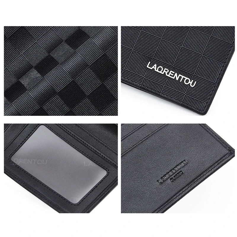 LAORENTOU Brand Genuine Leather Luxury Men's Long Wallet Business Clutch Card Bag Multi-card Slot Leather Money Bag for Husband